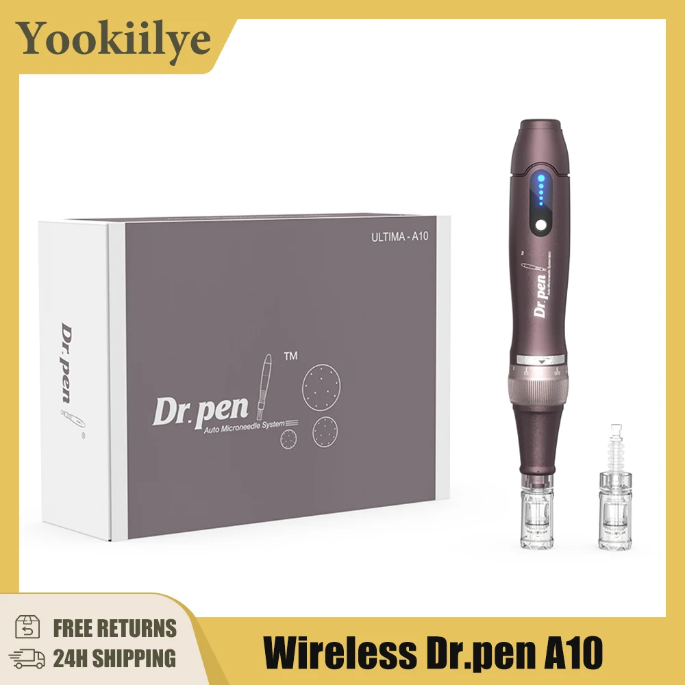 Dr. pen-Ultima A10, Kit de cuidado de la piel con 2 cartuchos de piezas, Derma Pen inalámbrico, tratamientos con microagujas, uso profesional,