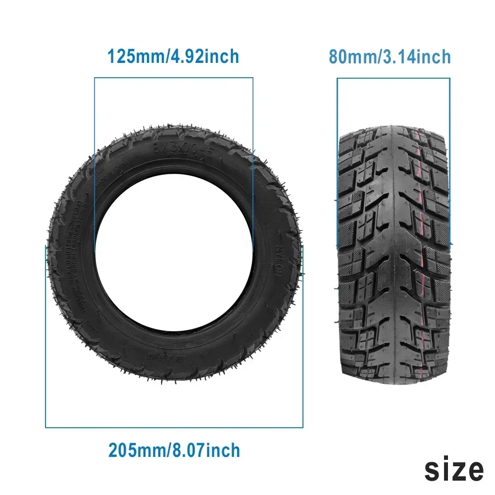 8 Inch 8x3.00-5 Off-Road Tubeless Tire For Kaabo Mantis 8 Rubber Tyre Replacement Electric Scooter Vacuum Tyres Accessories