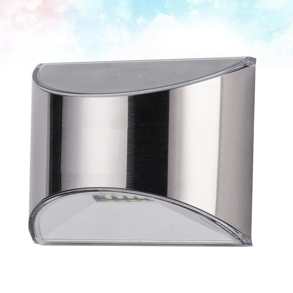 الجدار الشمسي في الهواء الطلق إضاءة مقاومة للماء مصباح حديقة ضوء الطريق لمدخل الممر فناء الإضاءة الأمنية الفضة #2