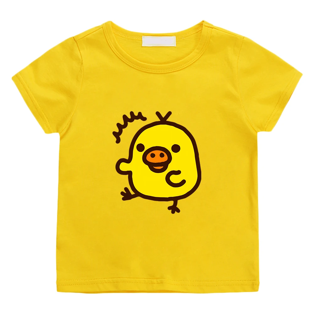 

Kiiroitori Yellow Chick Kawaii Print T-shirt for Children Boys and Girls 100% Cotton Tee-shirt Casual Short Sleeve Summer Tshirt