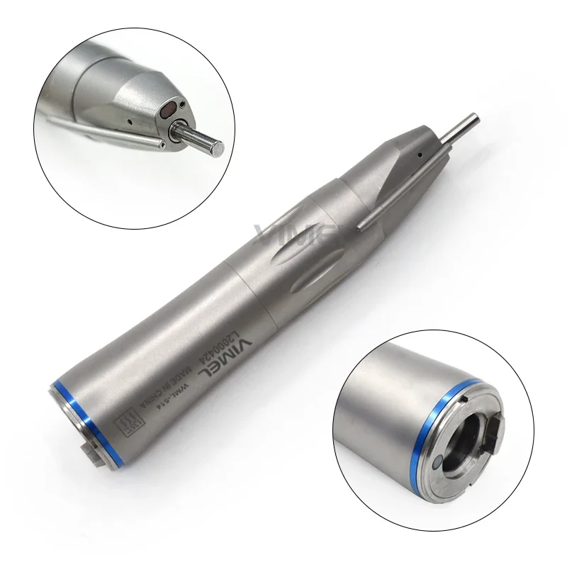 Dentals Surgical Straight Handpiece 1:1 Fiber Optic LED Low Speed Handpiece with Nose Cone External Water Spray Dental Handpiece