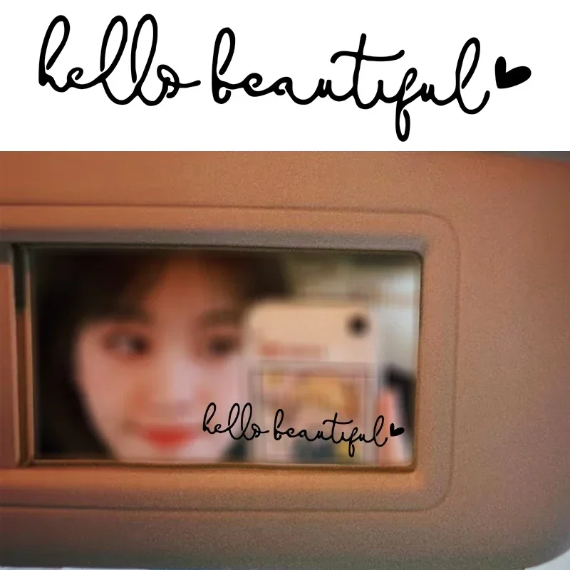 10*2.5cm Hello Beautiful Mirror Sticker Hello Beautiful Personalized Decorative Sticker