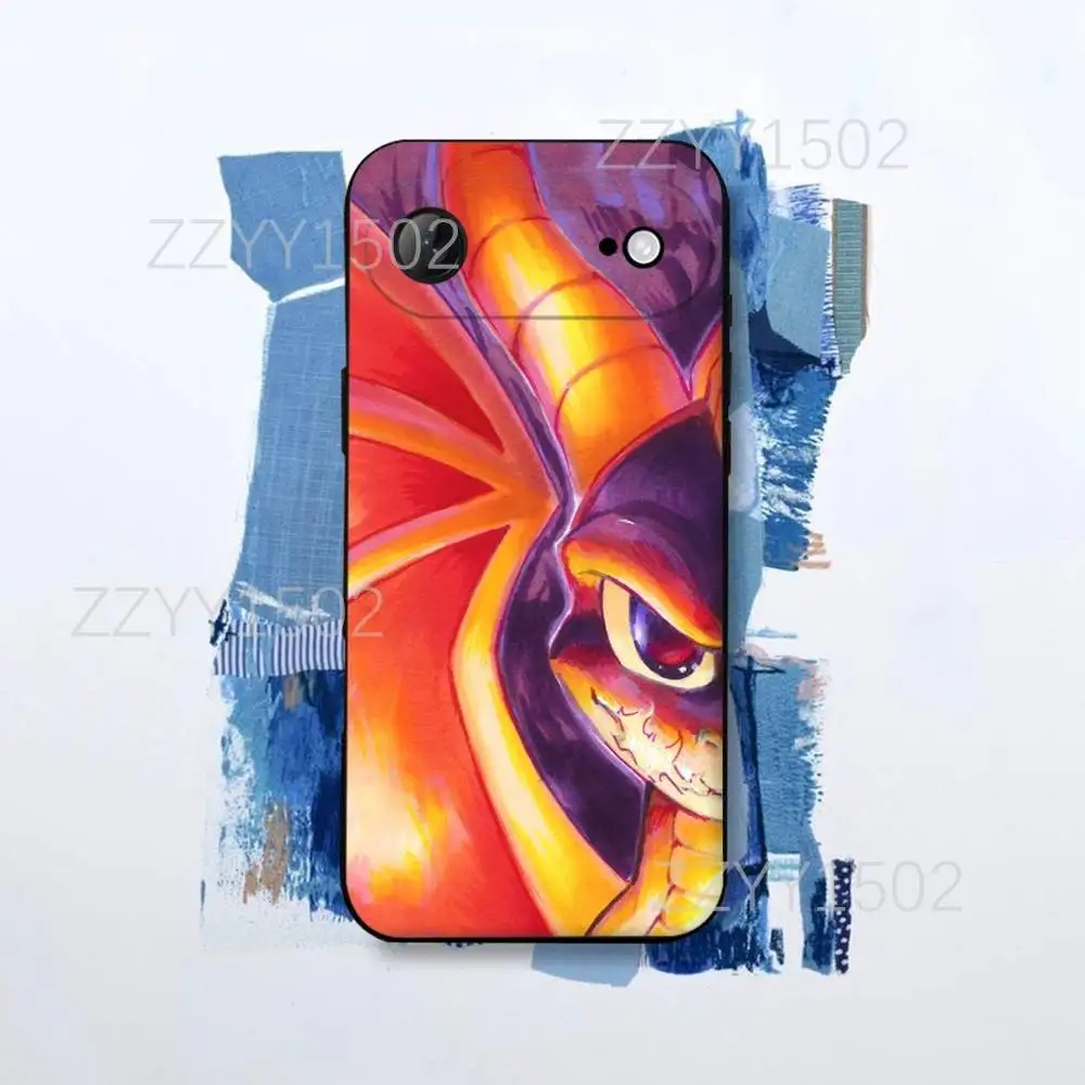 حافظة هاتف Game S-SpyroS the Dragon لهاتف iPhone 17,16,15,14,13,12,Pro,Max,Plus,E,SE4,Air,Mini Black Funda Shell
