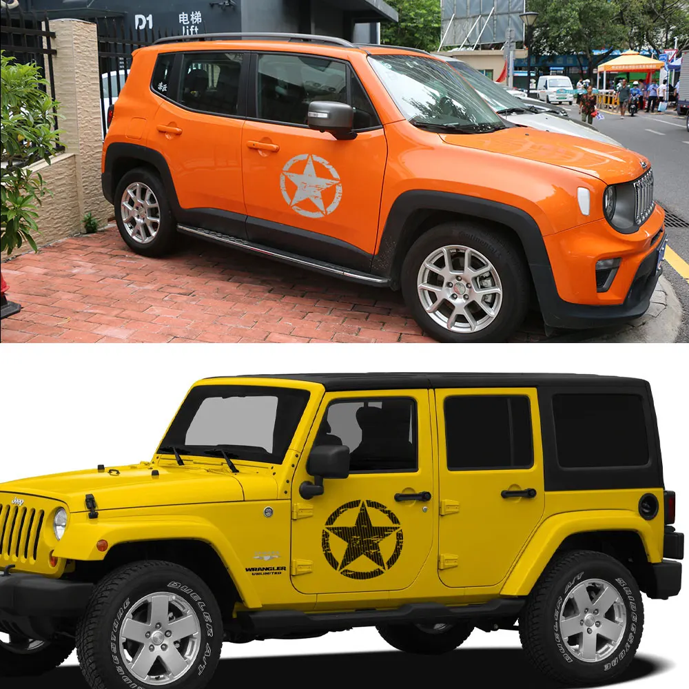 Car Hood Door Star Vinvl Stickers For Jeep Cherokee Patriot Compass Wrangler JK JL TJ YJ Renegade Trail Tuning Accessories