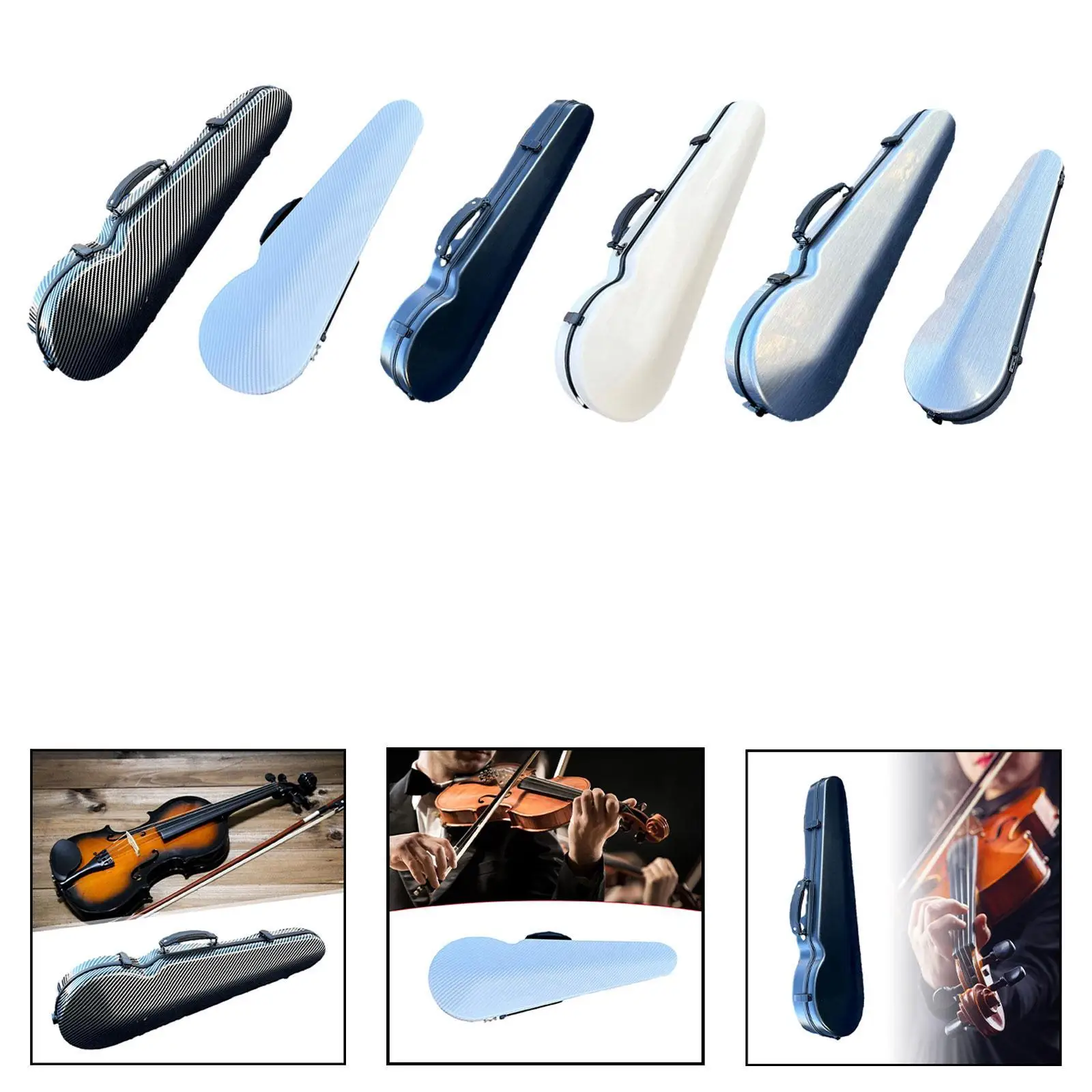 Violin Case Professional Hard Shell for Violin Lovers Enthusiasts Beginner Sturdy Violin Travel Case Carbon Fiber Violin Box