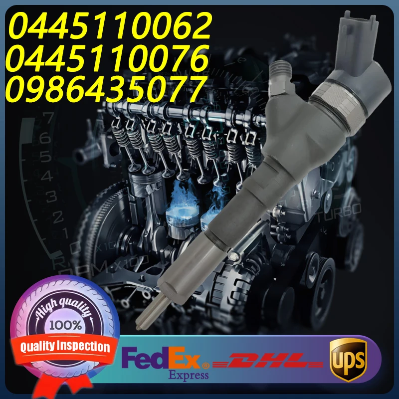 

0445110062 0445110076 0986435077 198077 96400887 Common Rail Injector For Citroen Fiat Peugeot 2.0 HDI Engine