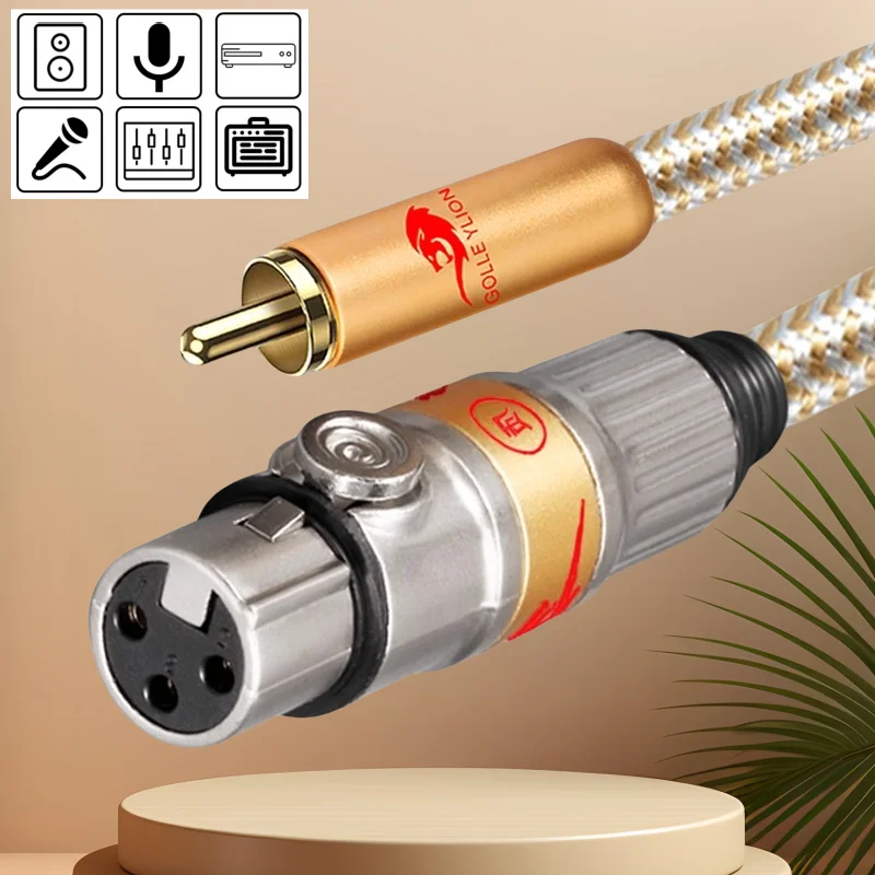 1 RCA ذكر إلى 1 XLR أنثى كابل الصوت لخلاط وحدة التحكم مكبر للصوت مسجل مكبر صوت ستيريو RCA إلى XLR محول الحبل غير المتوازن