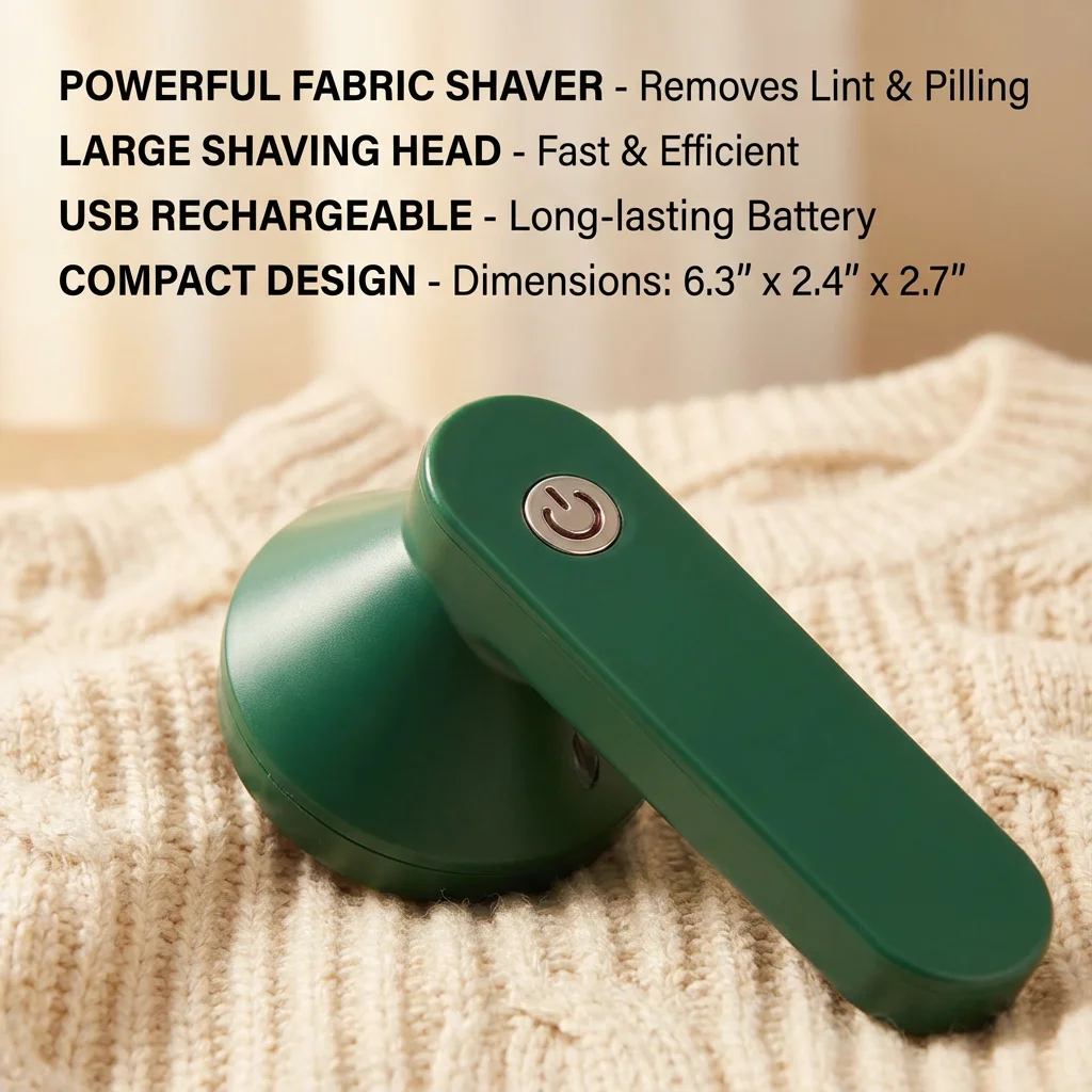 2025 Hair Ball Trimmer -Rechargeable Fabric Shaver with Upgraded Six Blade Design Lint Remover Fuzz Shaver for Travel & Home Use image 4