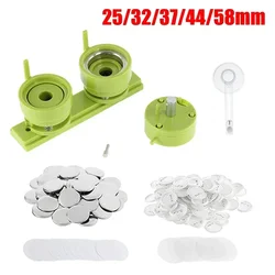 25/32/37/44/58mm Button Maker Machine Mold with 100Set Button Parts + Circle Cutter for Pin Badge Press Maker Machine DIY Making