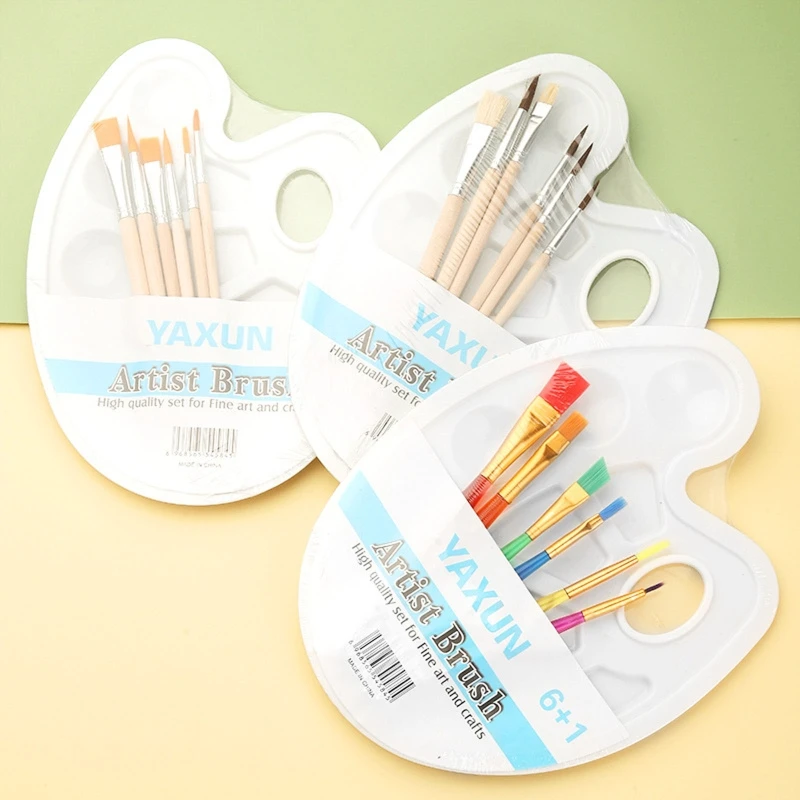 6 размеров акриловых красок, искусственные нейлоновые щетки для волос, Универсальный Профессиональный набор для рисования