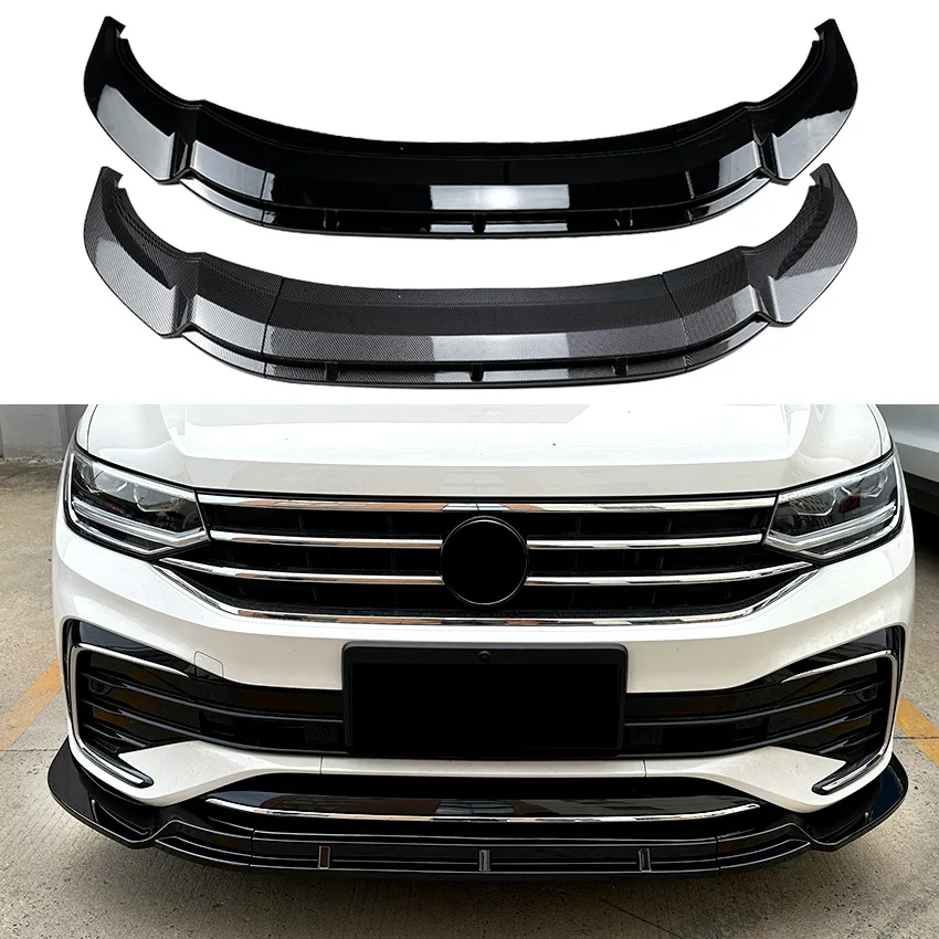 Car Front Bumper Lip Splitter Diffuser Body Kits Spoiler Bumper Guard Protector Auto Accessories For VW Tiguan Rline 2021-2023