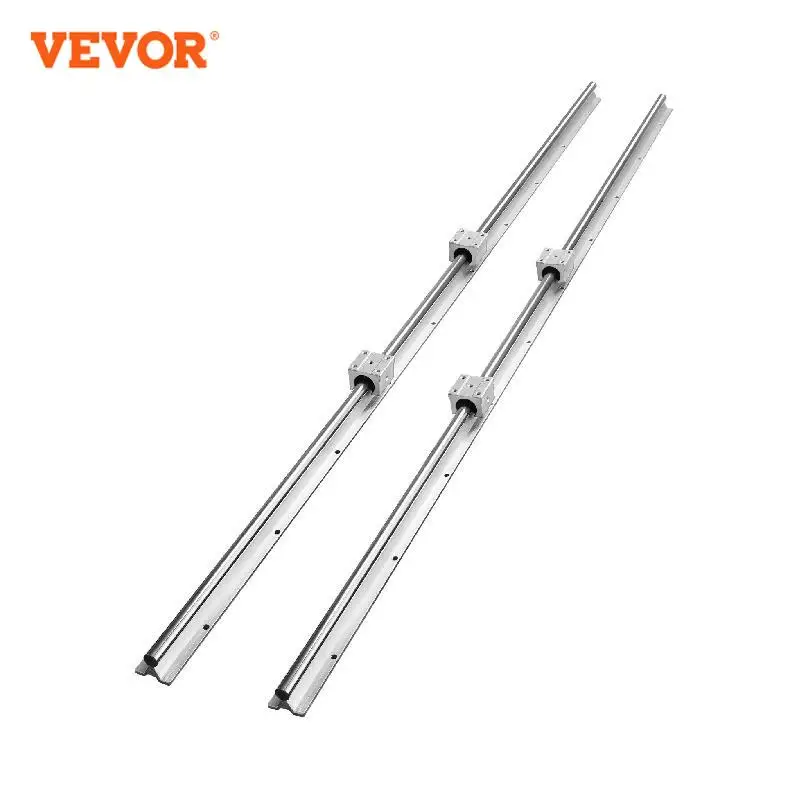 VEVOR Linear Guide Rail Set SBR16 1500mm 2 PCS 59 inch/1500 mm SBR16 Guide Rails and 4 PCS SBR16UU Slide Blocks Linear Rails