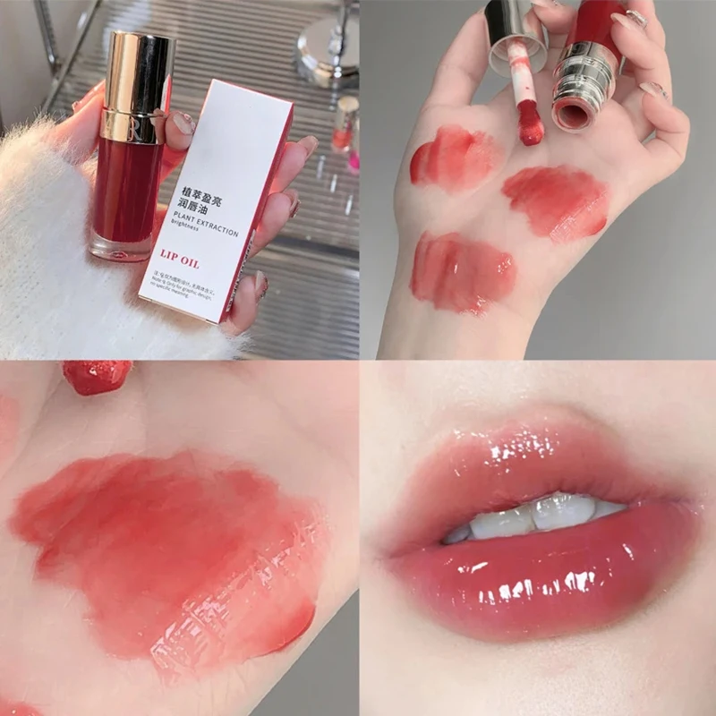 Bálsamo hidratante transparente para labios, aceite de gelatina, fresa, tinte brillante, esmalte, lápiz labial hidratante líquido, mermelada de frutas, tratamiento de belleza