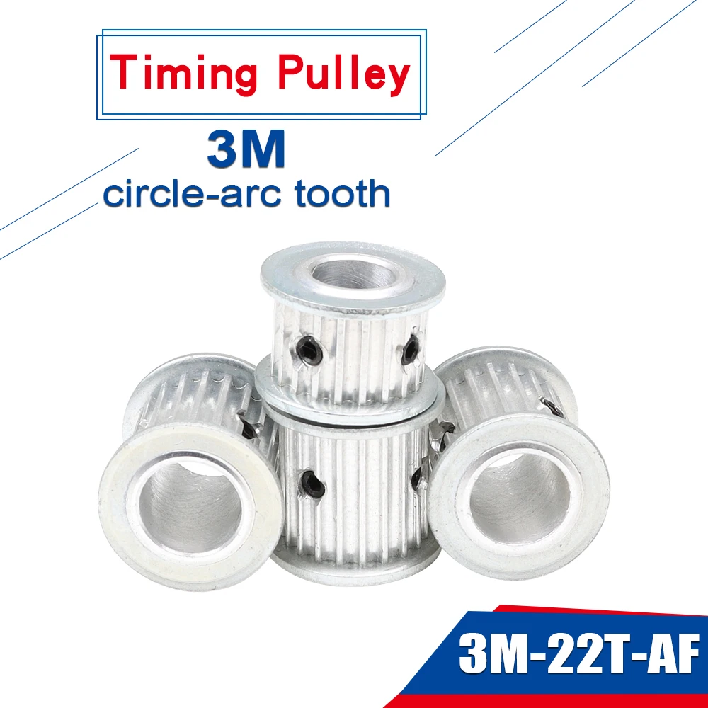 

Timing Pulley 3M22T Inner Bore 5/6/6.35/8/10/12mm Aluminum Belt Pulley Slot Width 11/16mm Fit For 3M Rubber belt Width 10/15mm