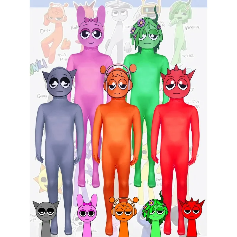 

2025 New Sprunki Incredibox Cosplay Costume Kid Monster Horror Game Clothing Creative Christmas Party Jumpsuits Clothes