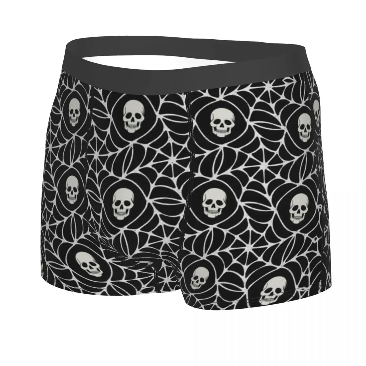 Custom Novelty Gothic Skeleton Death Skull Boxers Shorts Panties Men's Underpants Breathable Briefs Underwear