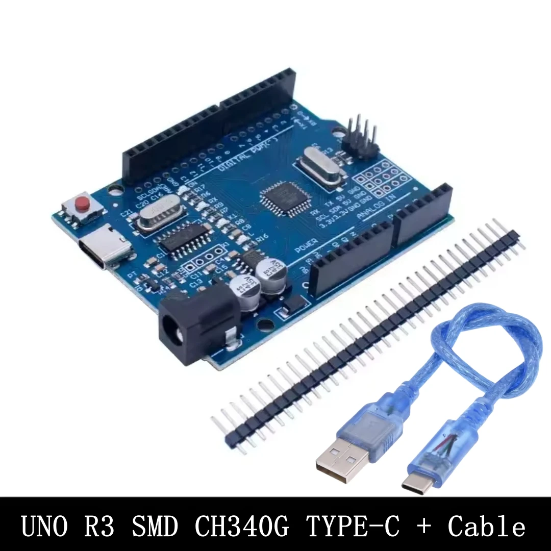 UNO R3 ATMEGA16U2 CH340G + Chip SMD Mega328P 16Mhz para Arduino UNO R3 placa de desarrollo oficial ATEGA328P + CABLE USB un juego