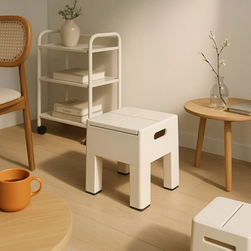 

Modern Minimalist Home Entryway Shoe Bench Nordic Vintage Retail Shop Stool Space-Saving Storage Chair Designer
