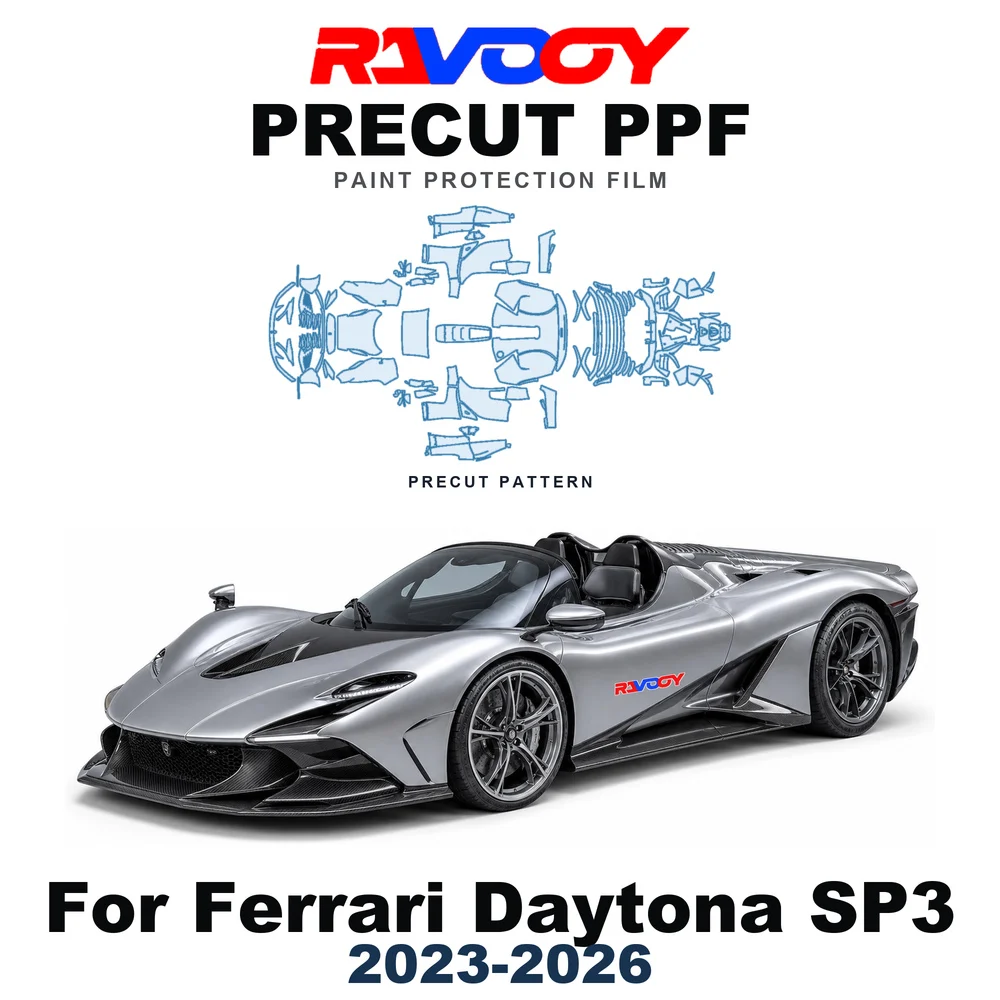 Precut PPF For Ferrari Daytona SP3 Base 2023-2026 8.5mil TPU Paint Protection Film Hood Bonnet Bumper Headlight Self-Healing