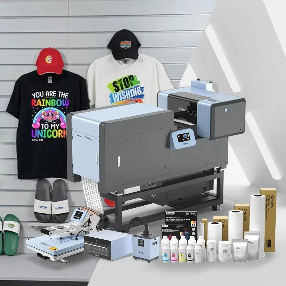 OtterPro All In One DTF Printer Manufacturer Inkjet Printer Pet Film Industrial DTF Printer With Shaker And Dryer Oven