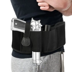 Tactical escondido pistola coldre, mão direita barriga banda arma carry caso, saco elástico invisível cintura, cinto