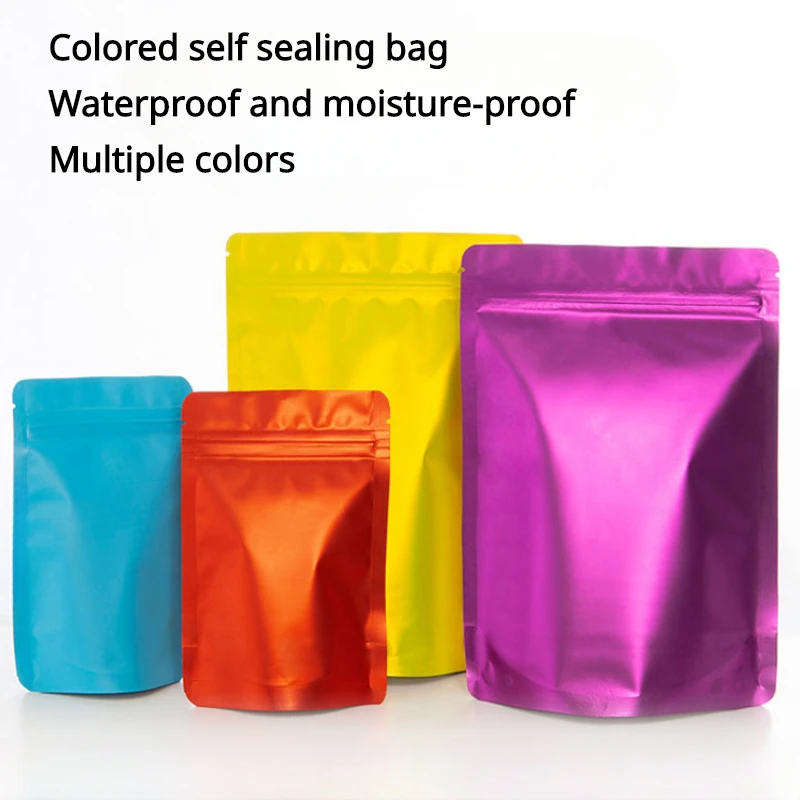 Colour Self Sealing Bag Matte Finish Aluminum Film Thick Moisture-proof Self-supporting Bags Dried Fruits Tea Seal Packaging Bag