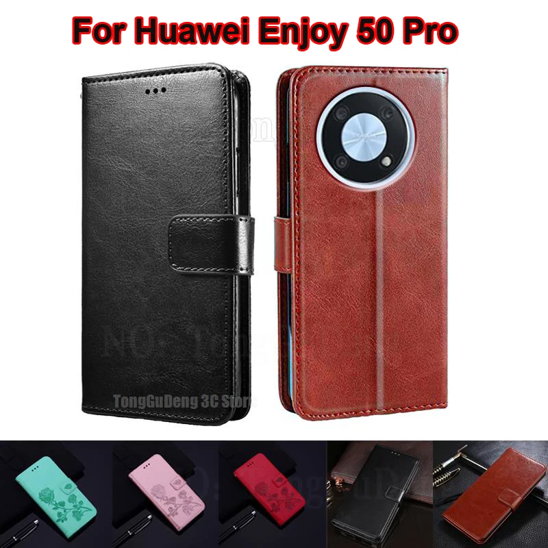 Leather Phone Case For Funda para Huawei Enjoy 50 Pro CTR-AL00 чехол Wallet Cover For Carcasa Huawei Nova Y90 CTR-LX1 Mujer Etui