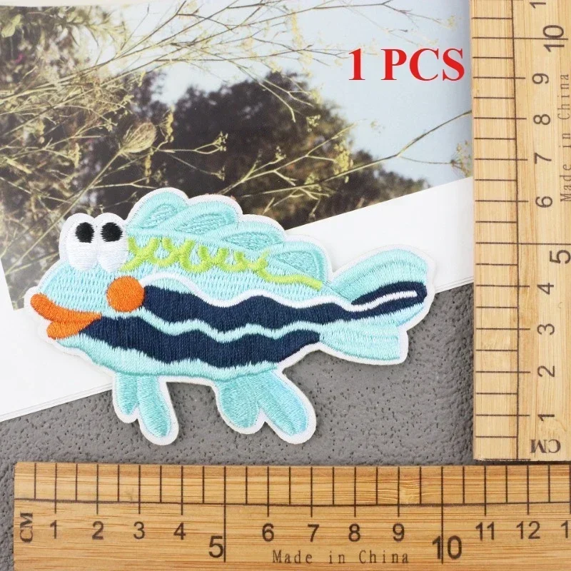 New Sea Creature Embroidery Cloth Sticker Cartoon Crab Chapter Boy Ironing Jellyfish Lobster Starfish Cloth Sticker Patch