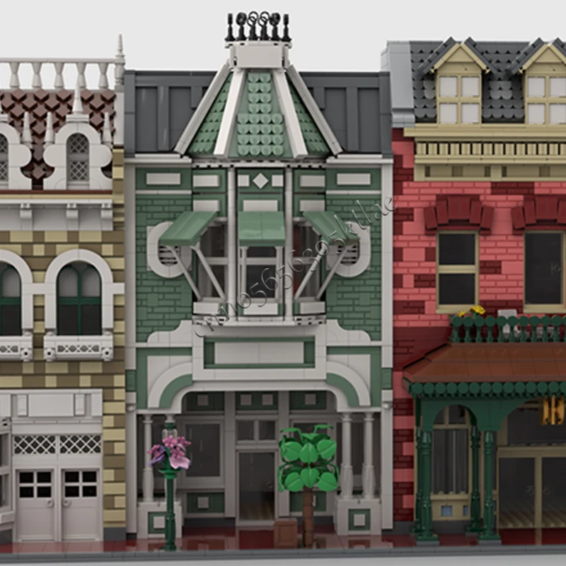 1789 قطعة مشهد شارع المدينة المملكة السحرية مخبز الشارع الرئيسي 4 MOC تخصيص وحدات بنة لتقوم بها بنفسك لعبة عيد الميلاد هدية