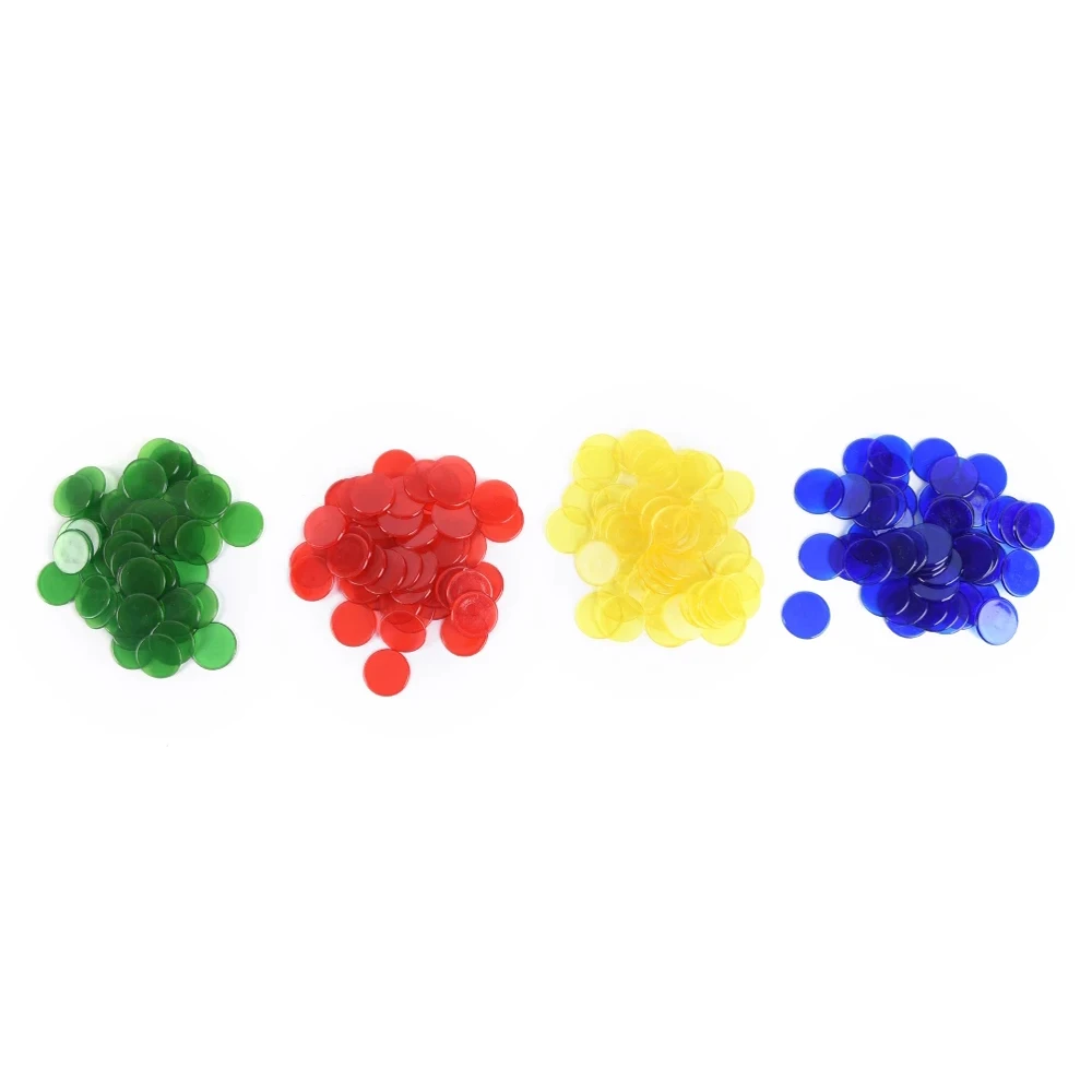 Round Chips Transparent Multicolor Disc for Bingo Game Plastic Coin Montessori Learning Education  Math  Bingo Chip