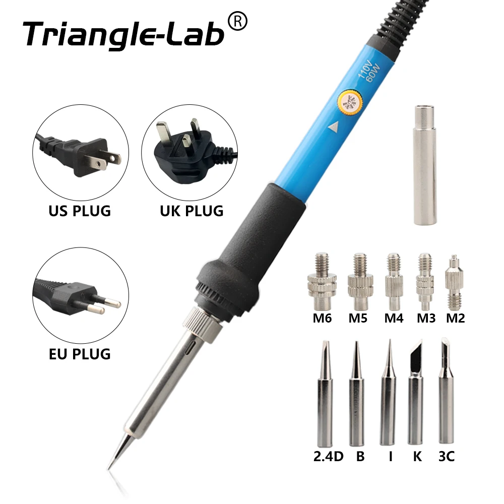 Trianglelab Heat Set Insert Soldering Iron Tip Head M2 M2.5 M3 M4 M5 M6 Hot Melt Insets Nut Brass Embedded Thread Insertion Kit