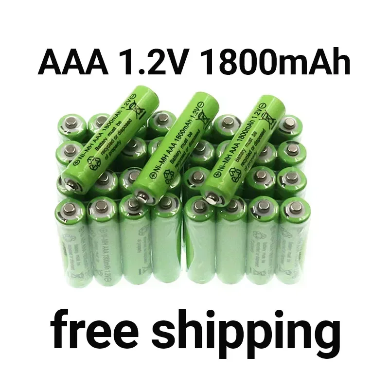 AAA ładowana bateria Ni-Mh 1.2 V Nieuwe 100% Aaa 1800 Mah 1.2 V ładowana bateria 2A darmowe zakupy