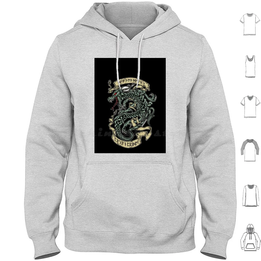 Old Pride Dragon ( Lg Color ) Hoodie Cotton Long Sleeve Dragon Asatru Pagan Knotwork Serpent Viking Scandinavian