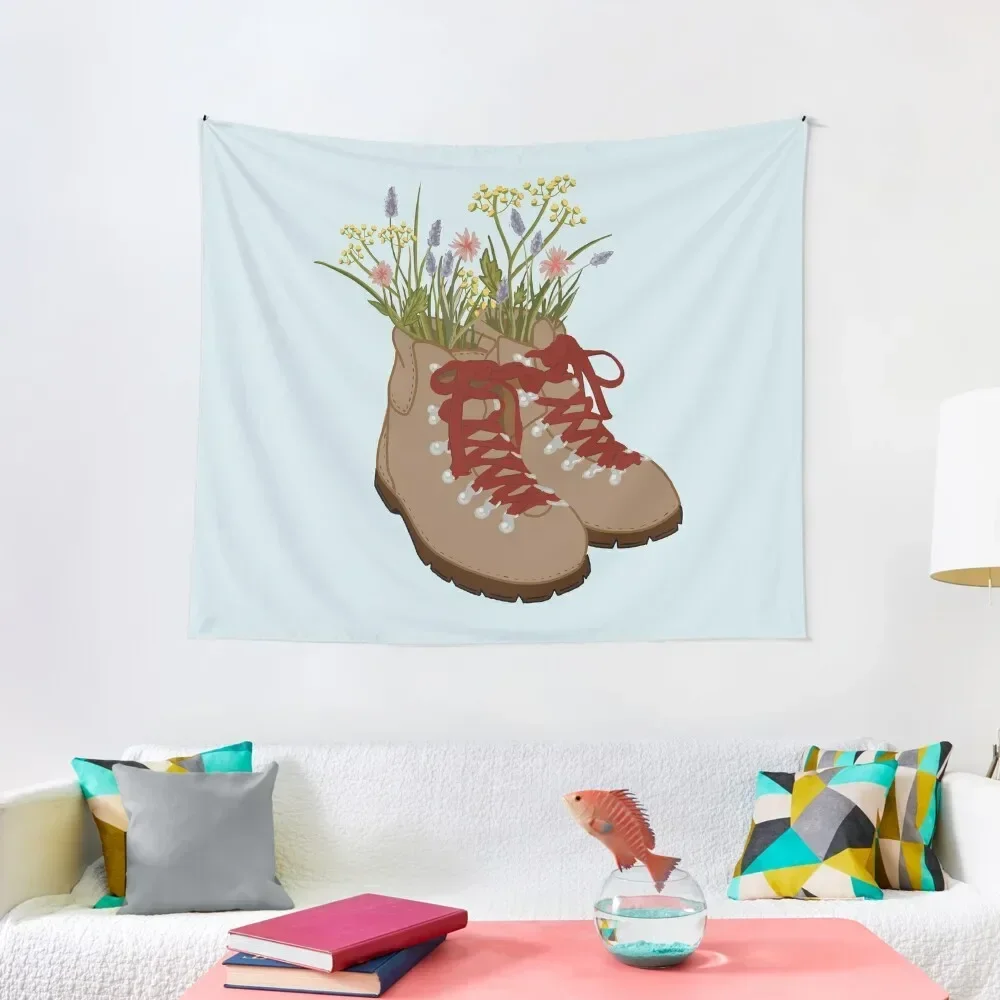 

Wildflower Hiking Boots Tapestry Wall Hangings Decoration Bed Room Decoration Christmas Decoration Tapestry