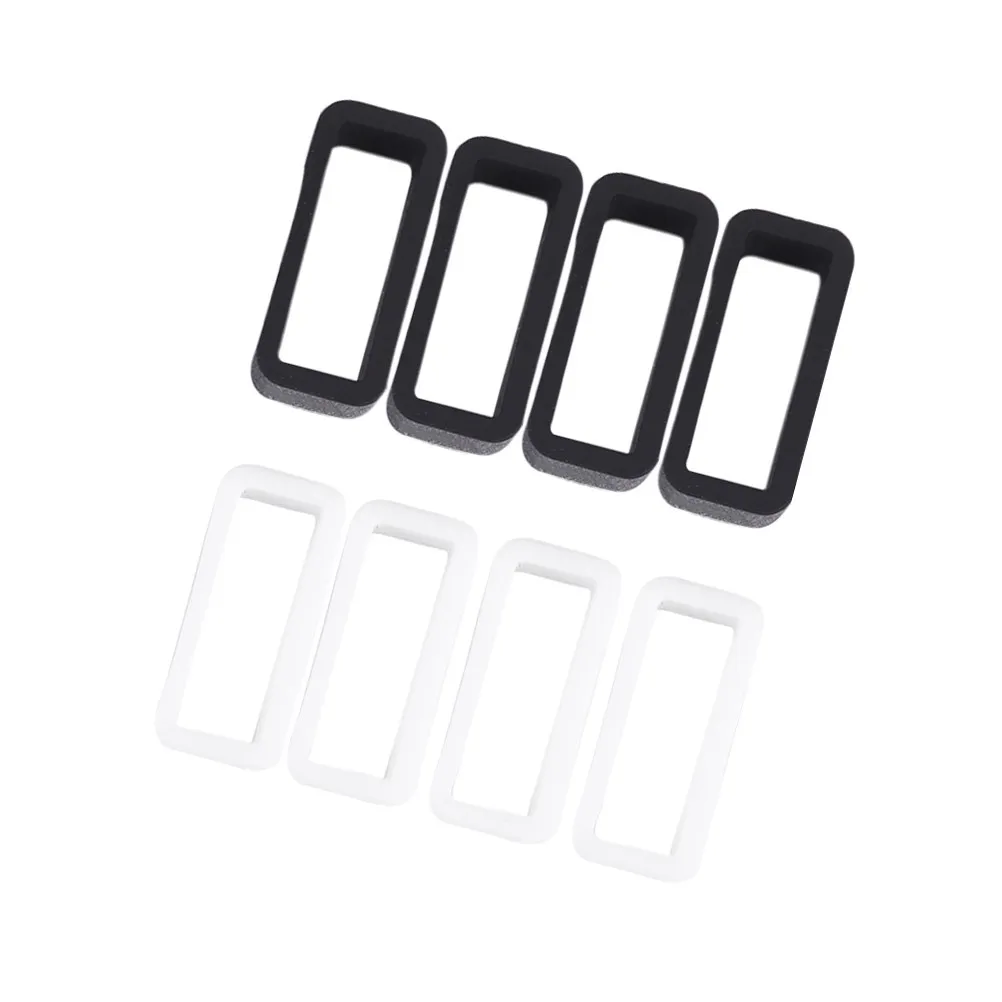8Pcs 18Mm Silicone Watch Buckle Rings Electroplated Clasp for Band Replacement Universal Fit Lightweight Comfortable Luxury