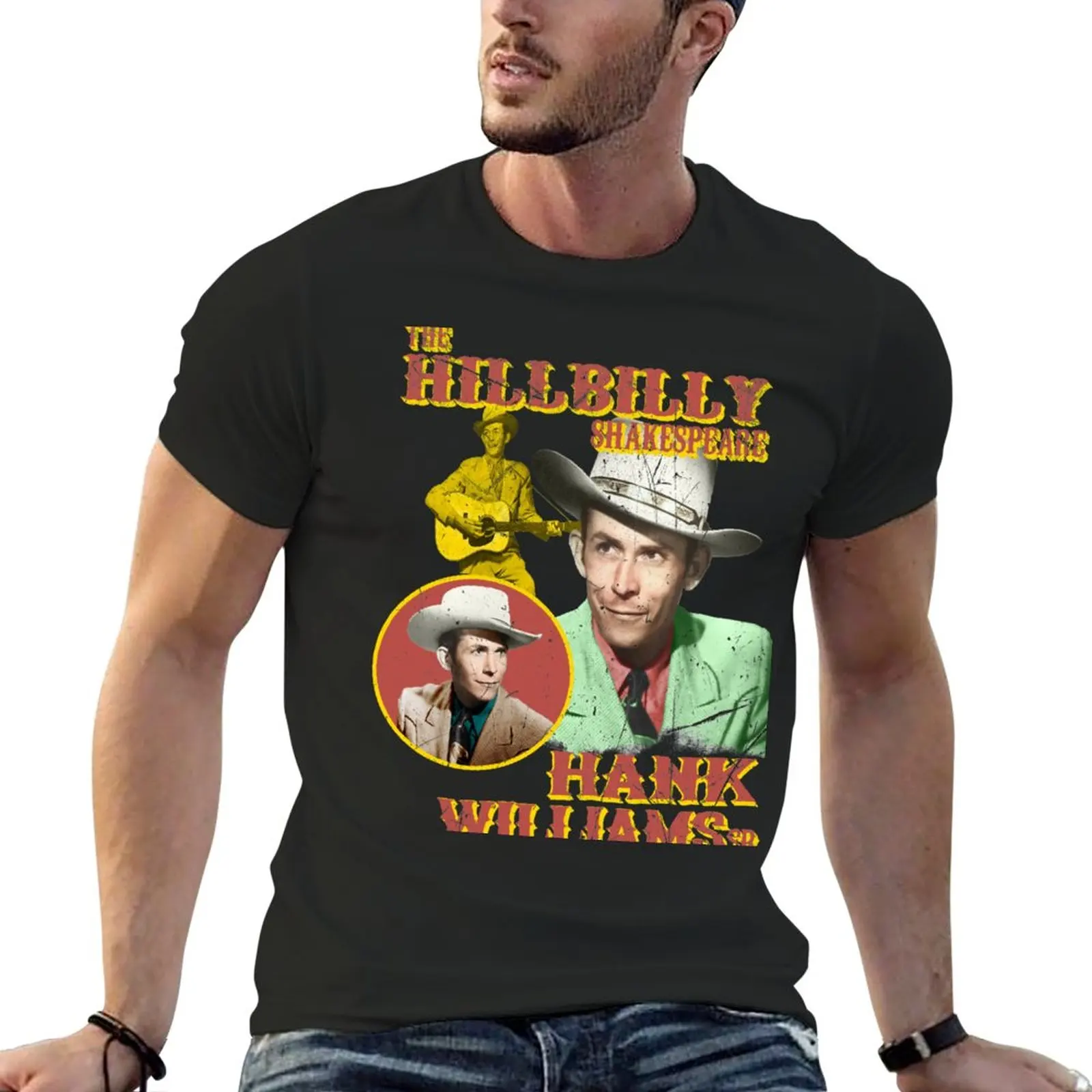 Hillbilly Shakespeare-Old Hank Distressed T-Shirt cute clothes for a boy Aesthetic clothing Blouse oversized t shirts for men