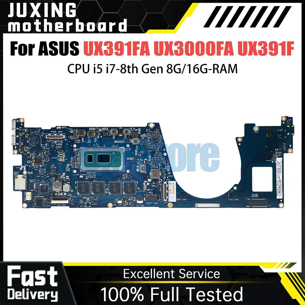 

UX391FA Notebook Mainboard For Asus ZenBook UX3000FA UX391F UX391FA Laptop Motherboard With CPU i7 8th Gen 8G RAM