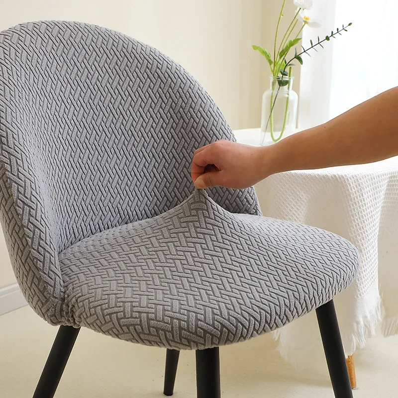 1/2 Stück Jacquard-Stuhlhussen für Esszimmer, Entenschnabel-Stuhlbezug, niedrige Rückenlehne, gebogener Sitz, Schonbezug, schmutzabweisend, für Zuhause, Bankett, Hochzeit – Detail 6