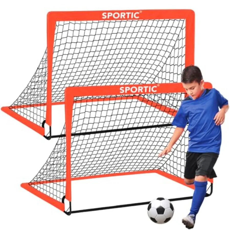 

2 Pack 4' x 3' Soccer Goal Net Set, Pop Up Practice Soccer Goals for Indoor and Outdoor.Portable Soccer Net with Carrying Bag a