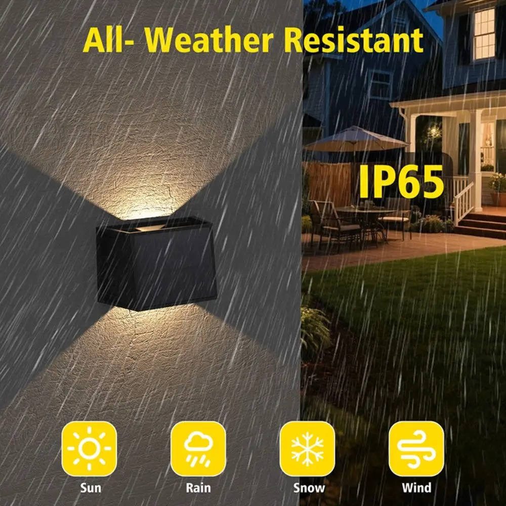 

Automatic Lighting Solar Wall Lamp Warm Light Energy Saving Atmosphere Decoration Spotlights IP65 Waterproof Wall-mounted