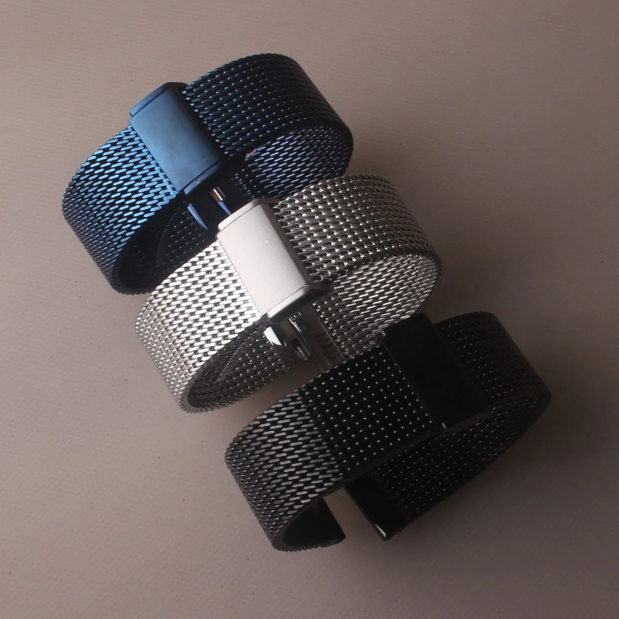 

Watchband 18mm 19mm 20mm 21mm 22mm 24mm Watches Accessories Bracelets Fashion mesh silver Stainless Steel Polish Straps band hot