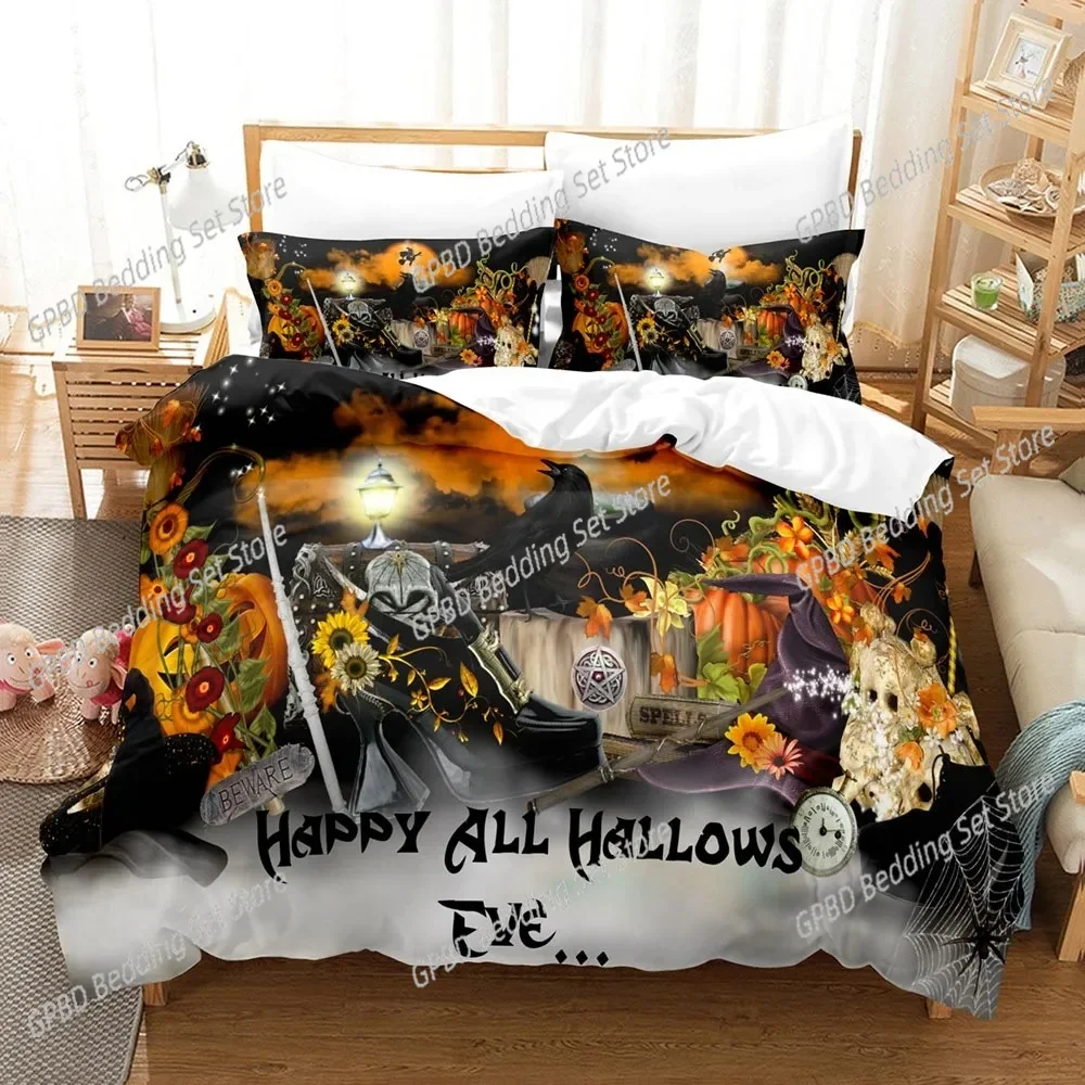 

3D Halloween Bedding Sets Duvet Cover Set With Pillowcase Twin Full Queen King Bedclothes Bed Linen 200x200