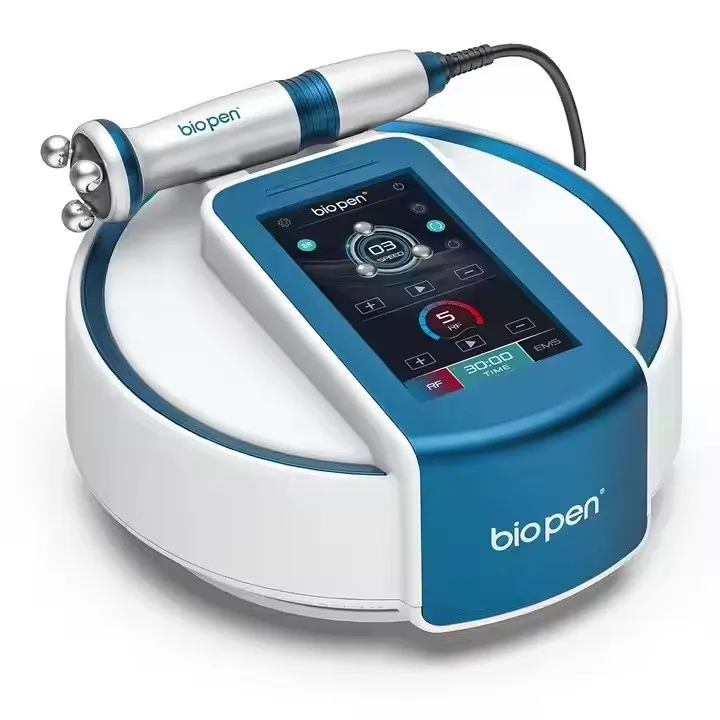 EMS Microcurrent LED Blue Light Therapy 360 Rotating Roller Massage Tightening Facial Enhancement