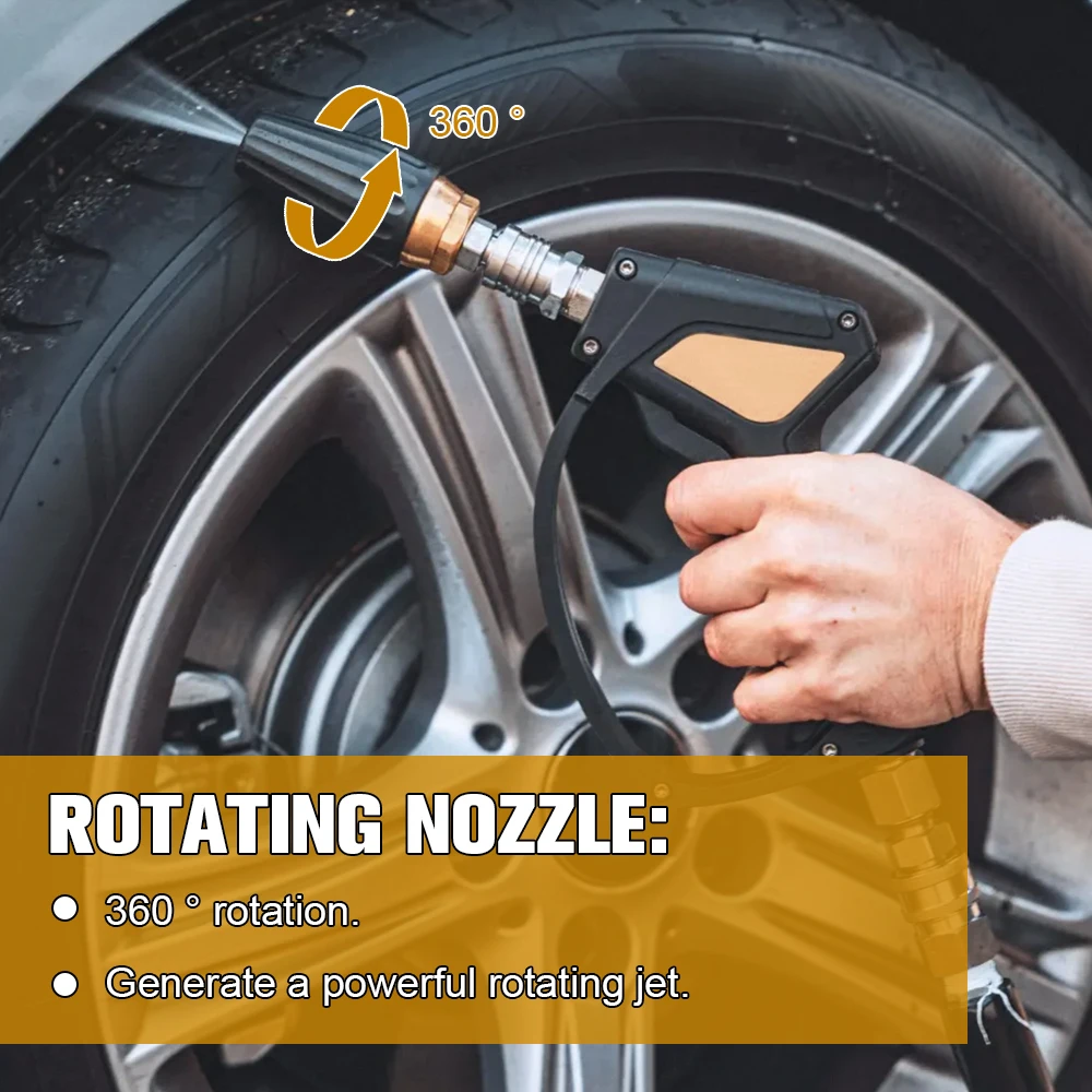 فوهة توربو لغسالة الضغط 360 ° دوار مع موصل سريع 1/4 بوصة، 4000 رطل لكل بوصة مربعة، فتحة 2.0/2.5/3.0/3.5/4.0 GPM #4