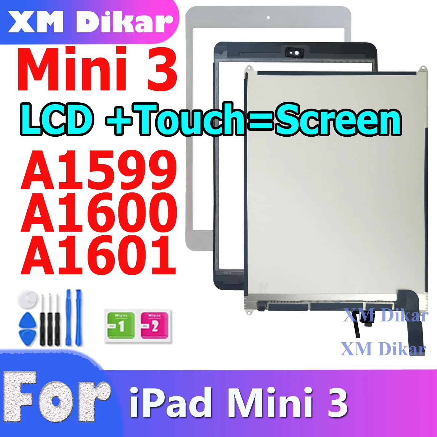Black / White For iPad Mini 3 3rd A1599 A1600 A1601 Mini3 Touch