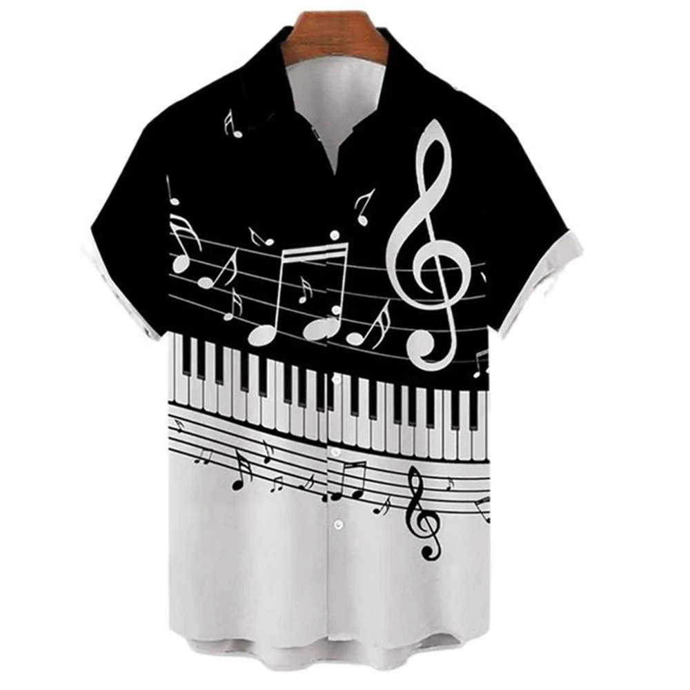 

Rockabilly Rock Graphic Shirts for Men Clothing 3D Print Hawaiian Beach Shirt Short Sleeve y2k Tops Vintage Clothes Lapel Blouse