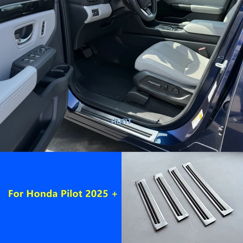 

For Honda Pilot 2025 + Car Styling Door Sill Threshold Scuff Welcome Pedal Rear Trunk Guard Cover Tail Boot Plate Accessories