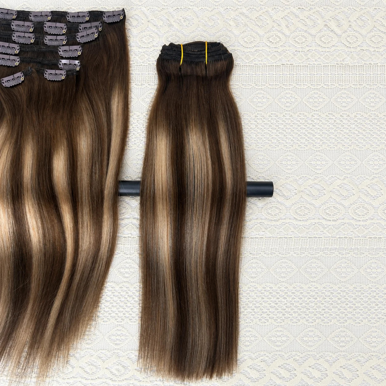 Clip In Hair Extensions Human Hair 120G 7Pcs/Sets Brazilian Remy Straight Hair 18-26 Inch T4/27/P4 Highlight Color Clip on For Women