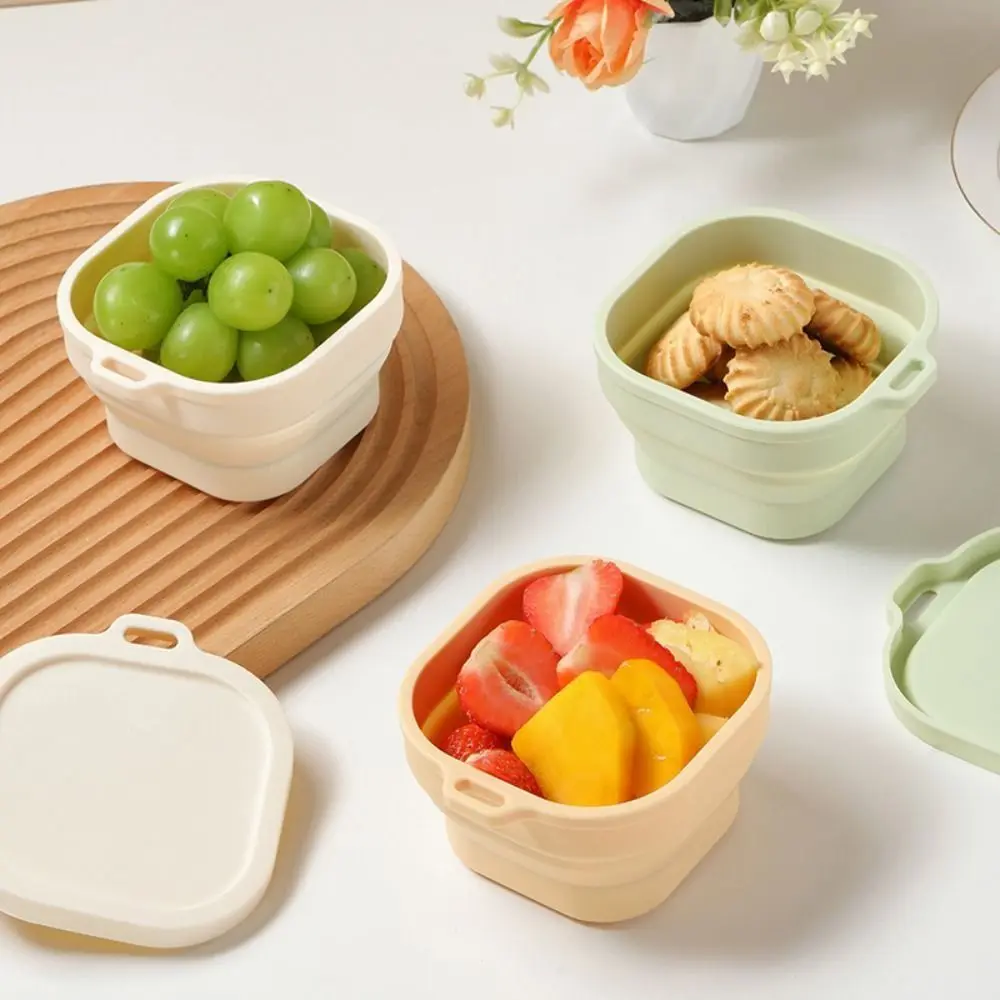 

Large Capacity 400ml Foldable Lunch Box Silicone with Lid Camping Bowls Portable Large Capacity Food Storage Container Travel