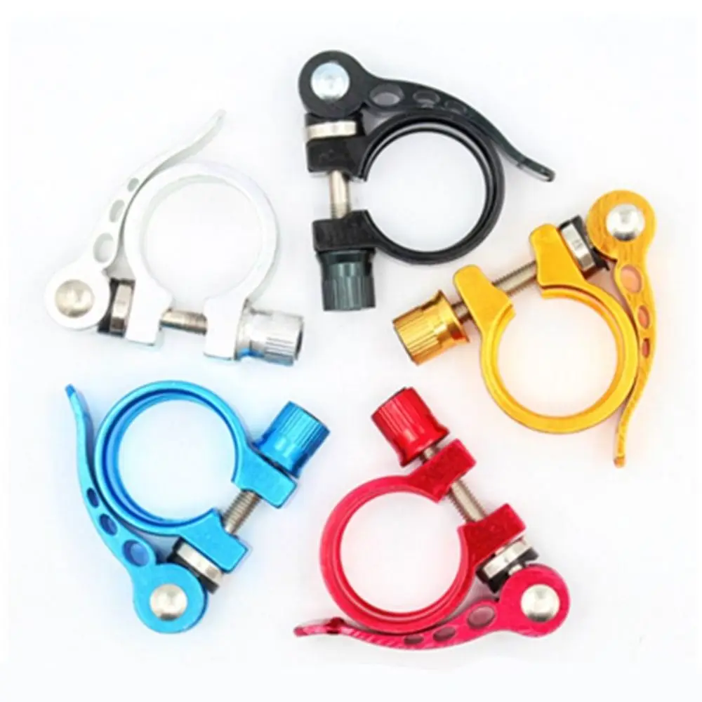 Aluminium Alloy Bike Seat Clamp 25.4/28.6/31.8/34.9mm 5 Colors Seatpost Clamp Quick Release Ultralight Bicycle Seatpost Clamps